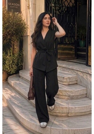 Seeh Siyah Basic Yelek Pantolon Takım Sh241 Standart
