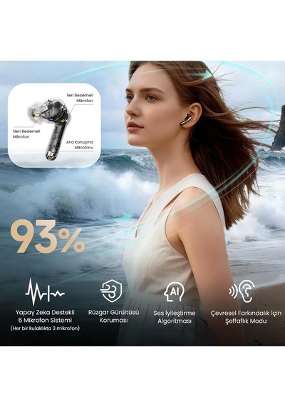 Air5 Pro+ Hi-res Ldac Hybrid Anc Tws Kablosuz Bluetooth 5.4 Kulaklık Siyah