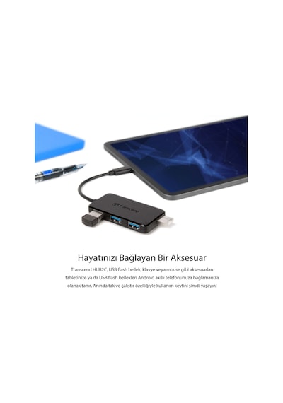 Transcend TS-HUB2C USB-C Cihazlarınız İçin 4 Portlu USB 3.1 HUB