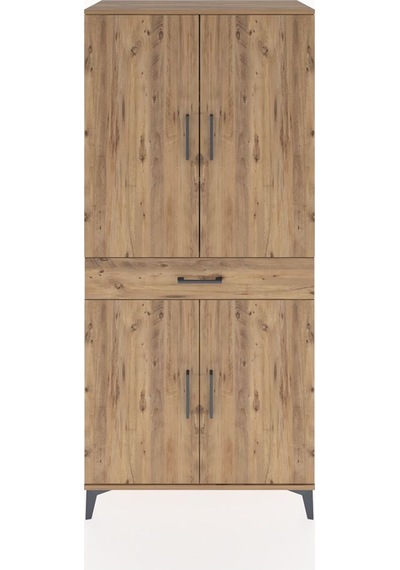 Hyperion Dolap 4 Raflı Tek Çekmeceli 4 Kapaklı 88x44x195 Çam-çam Atlas Çam