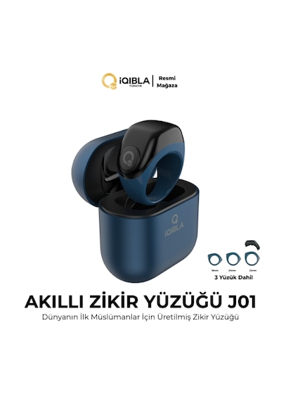 Iqibla Smart Ring J01 Jood Akıllı Zikir Yüzüğü Mavi
