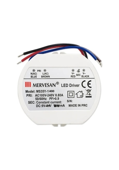 Mervesan-9-24 Vdc 1400ma 35w Sabit Akım Dairesel Led Driver-ms-35y-1400