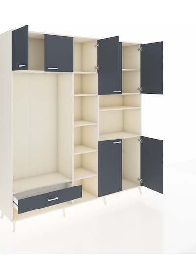 Hyperion Dolap 11 Raflı Tek Çekmeceli 7 Kapaklı 220x44x243 Aytaşı-antrasit/antrasit Çok Renkli Hyperion Dolap 11 Raflı Tek Çekmeceli 7 Kapaklı 220x44x243 Aytaşı-antrasit/antrasit Çok Renkli