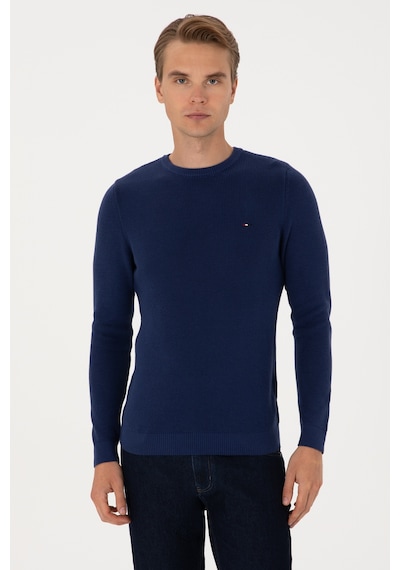 U.S. Polo Assn. Erkek Slim Fit Bisiklet Yaka İndigo Basic Kazak 50313667-VR028