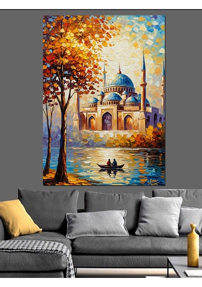 Ahşap Tablo Ortaköy Camii Deniz Manzarası