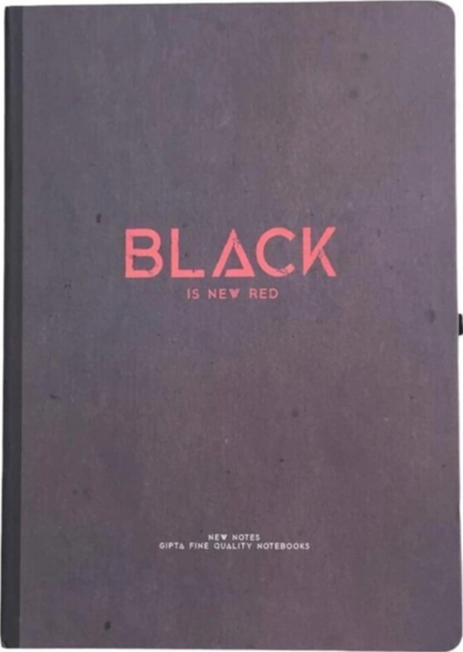 New Notes Black Is New Red Ciltli Sert Kapak 120 Yaprak 17x24 Çizgili Defter Karışık