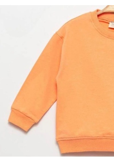 Zekids Erkek Çocuk Cool Rhino Baskılı Pamuklu Sweatshirt-14202 Turuncu