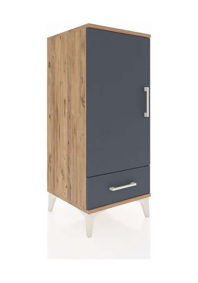 Hyperion Komodin 2 Raflı Tek Çekmeceli Tek Kapaklı 44x44x106 Çam-antrasit Atlas Çam