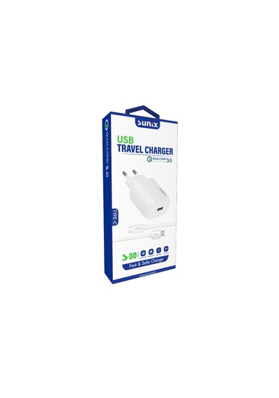 Sunix S-30 Type-C Kablolu Hızlı Şarj Cihazı