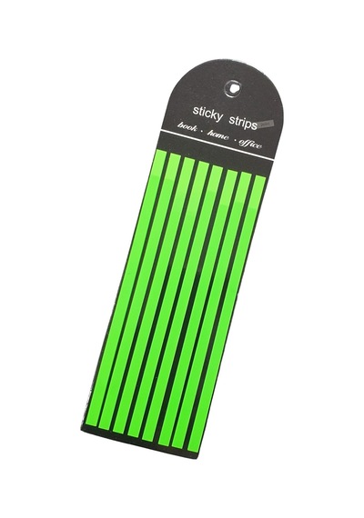 Ezoshop Şeffaf Renkli Yapışkan Not Kağıtları Defter Yer İmleri Etiket Ayraç Sticky Notes Uzun Şeritler Yeşil