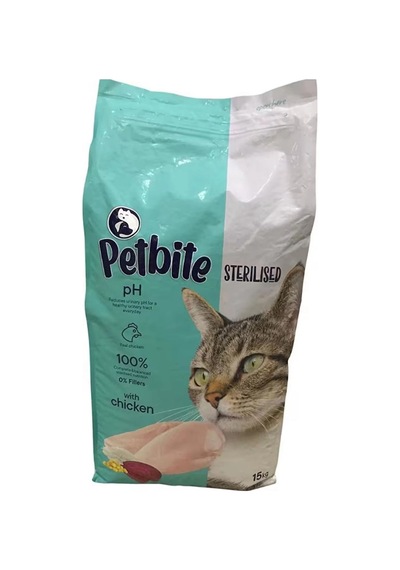 Petbite Kısırlaştırılmış Tavuk Kedi Maması 15 Kg