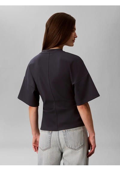 Calvin Klein Ss Logo Neck Detaıl, Cge Lacivert Kadın T-shirt