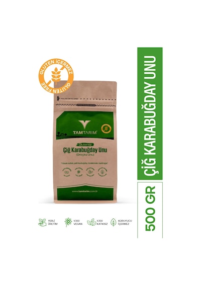 Tam Tarım Glutensiz Çiğ Karabuğday Unu 500 G