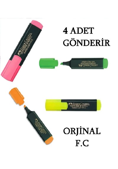 Faber Castel Fosforlu Kalem Seti 4 Renk Karışık4