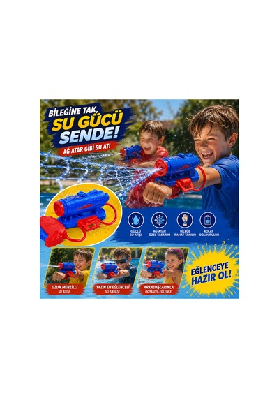 Bileğe Takılan Su Tabancası Çocuklar İçin Özel Tasarım Çok Renkli - 891903579