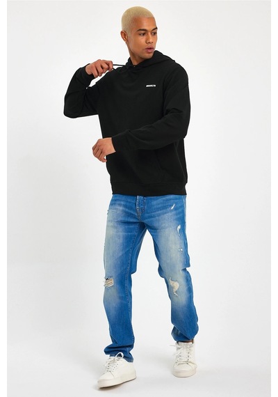 Süperlife Kapşonlu Uzun Kollu Baskılı Dar Kalıp İnce Erkek Sweatshirt Spr 2019k61 Haki