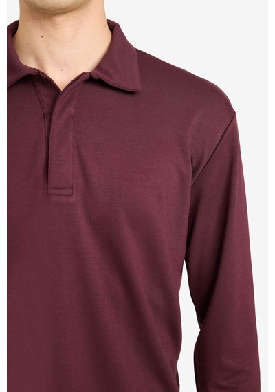 Defacto Regular Fıt Polo Yaka Sweatshirt G8111ax25wnbr464 Bordo-br464