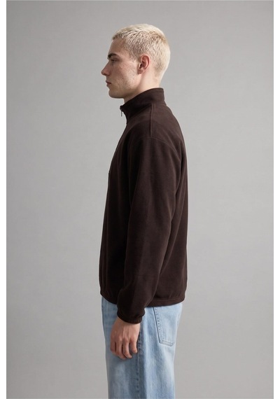 Defacto Yarım Fermuarlı Polar Sweatshirt E8632ax26wnbn337 Kahve-bn337