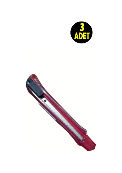3 Adet Plastik Gövde 9mm Dar Tip Profesyonel Falçata Bıçak - Maket Bıçağı