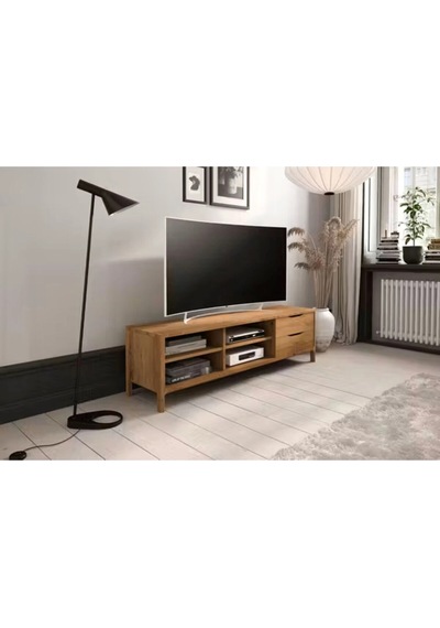 Nordic Style Ahşap Tv Ünitesi Minimal Ve Şık Tasarım Natural
