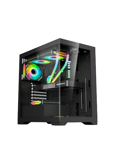 Xaser MG210 4 x RGB Fan USB 3.0 ATX Oyuncu Bilgisayar Kasası Siyah
