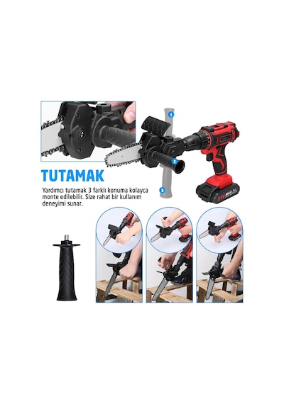 Rox Wood 0270 Matkaba Takılır Zincirli Dal Budama Testere Aparatı