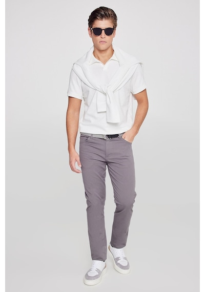 AC&Co / Altınyıldız Classics Slim Fit Dar Kesim Pamuklu Esnek Chino Erkek Pantolon Antrasit