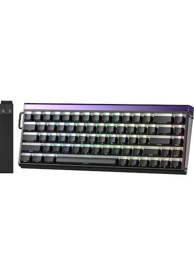 Aula Hero 68 He Manyetik Klavye Rapid Trigger Jade King Switch 8000hz Rgb Neon Tkl Hot Swap Oyuncu Klavyesi Siyah