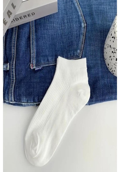Ozzy Socks 6 Çift Pamuklu Çizgili Derbili Patik Çorap Çok Renkli Konfor Seti Çok Renkli