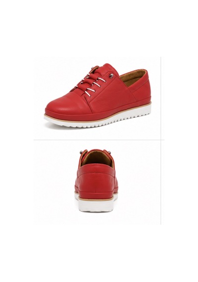 N Napa Shoe Np.571ikırmızı Deri Ayakkabı Kırmızı