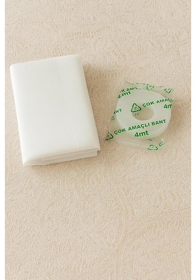 Proalet Tek Kanat Pratik Sineklik, 0.75 M X 1.25 M Tül, Kapı &amp Pencere Uyumlu, 4 M Yapıştırma Bantlı 2 Adet