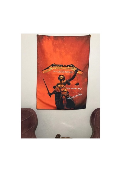 Metallica Poster Adalet Tasarım Duvar Halısı