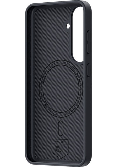 Galaxy S25 Plus Kılıf Karbon Fiber M-safe Şarj Uyumlu Benks Hybrid Armorpro 600d Kevlar Kapak Siyah