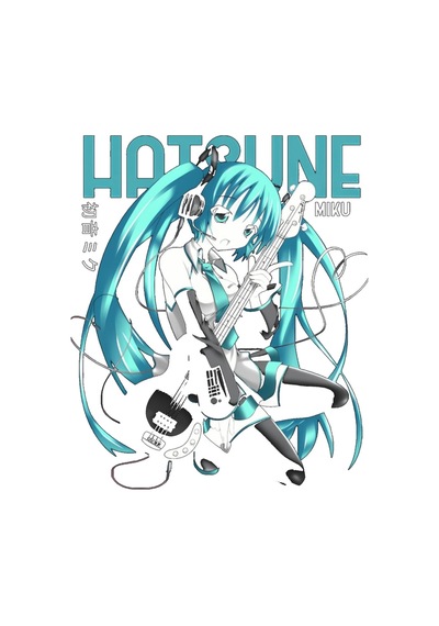 Hatsune Miku Anime Baskılı Unisex %100 Pamuk Siyah Kapüşonlu Bisiklet Yaka Sweatshirt Siyah