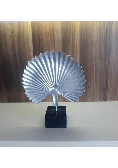 20cm-22cmlik Polyester,midye Kabuğu Desenli Beyaz Biblo
