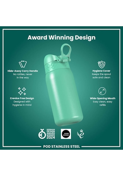 Ion8 - Paslanmaz Çelik Çocuk Suluk - Turkuaz - 400 Ml - Sızdırmaz