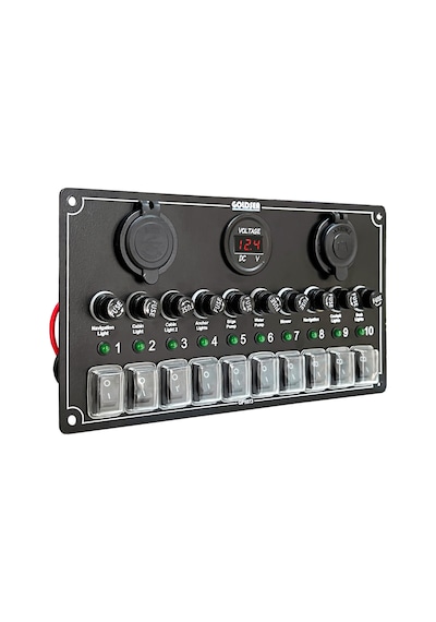 Goldsea Switch Panel 10 Anahtar 12/24V Sigorta Paneli