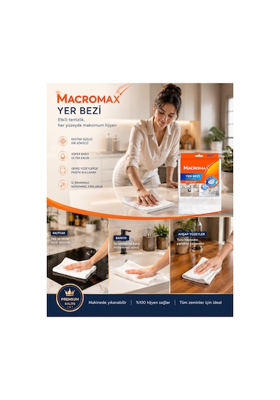 Premium Mikrofiber Yer Bezi Ultra Emici Güçlü Dokulu Profesyonel Temizlik Bezi 50x70 Cm Diğer