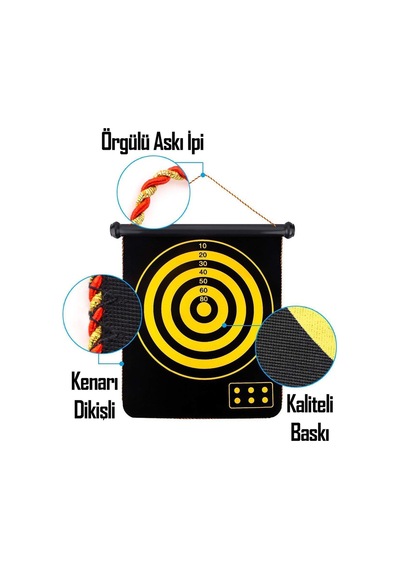 6 Oklu Mıknatıslı Dart Seti Çift Yönlü Manyetik Duvara Zarar Vermeyen Dart Oyunu