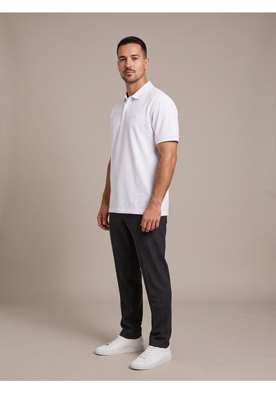 Maccali Erkek Beyaz Yazlık Basic Polo Yaka Tişört