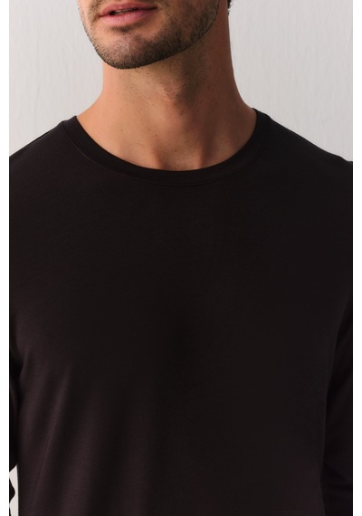 Suwen Warming Men Uzun Kollu T-shirt Sw0004607s012 Siyah