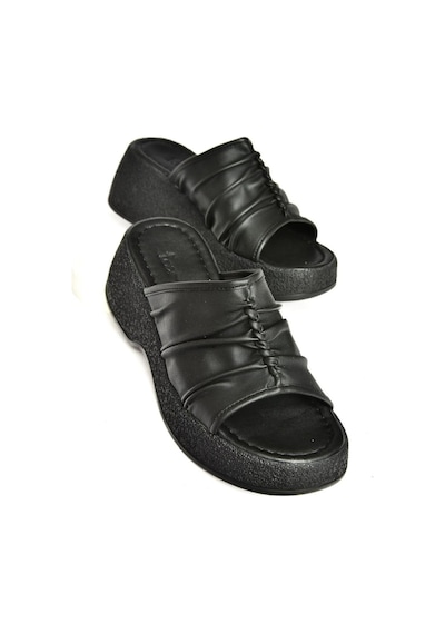 Fox Shoes S996443009 Siyah Kalın Tabanlı Kadın Terlik Siyah