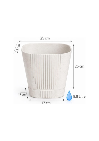 So-zb05 Zambak Dekoratif Plastik Saksı 8.8 Litre No:5 Kirli Beyaz 6 Adet