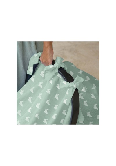 %100 Pamuk Müslin Puset Örtüsü - Mono Lapin Matcha Green Pstort-mhg-000std