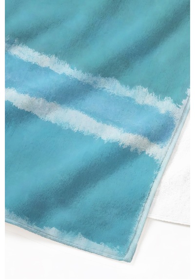Mavi Çizgili Modern Plaj Havlu Örtüsu - Minimalist Akdeniz Stil Hızlı Kuruyan Mikrofiber Havlu Örtü Serin Mimoza