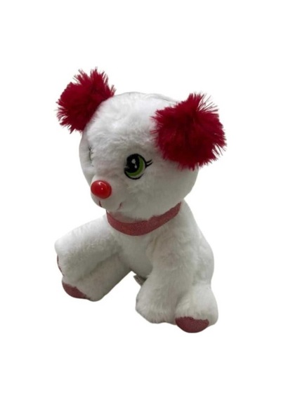 Sevimli Peluş Renkli Köpek 20 Cm Uyku Arkadaşı Hediyelik Kırmızı