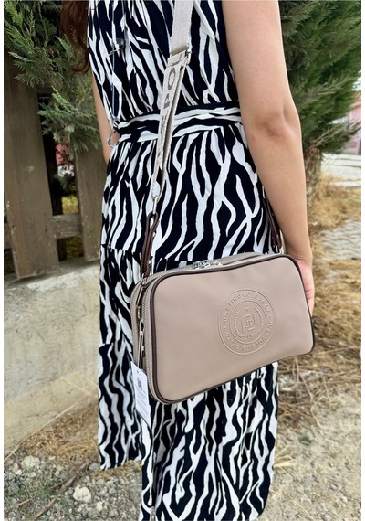 Just Polo Kadın Lakost Ayarlanabilir Askılı Çapraz Omuz Çantası Ve Cüzdanı Kombin Shoulder Bag Kum - Kahverengi