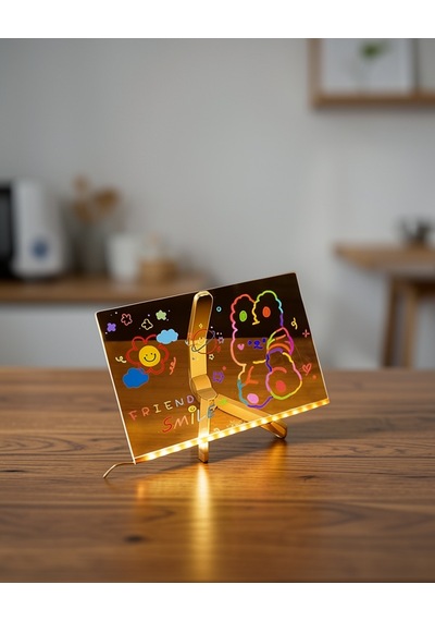 Led Aydınlatmalı Şeffaf Akrilik Mesaj Tahtası 30x20 Cm Uczzzışıklıyazıtahtası-3