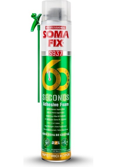 12 Adet 750 Ml Somafix 60 Saniye Çift Kullanımlı Yapıştırma Köpüğü Köpük Tabancası Köpük Temizleyicisi Seti
