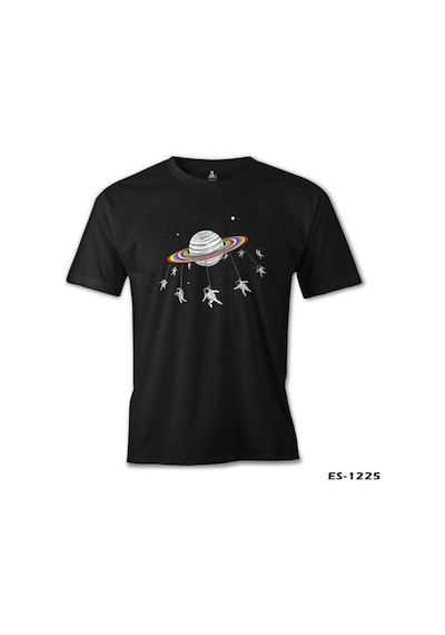 Swing Astronot Siyah Erkek Tshirt
